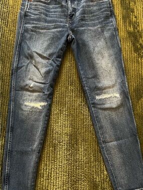 Madewell Women's Skinny Distressed Dark Blue Jeans
